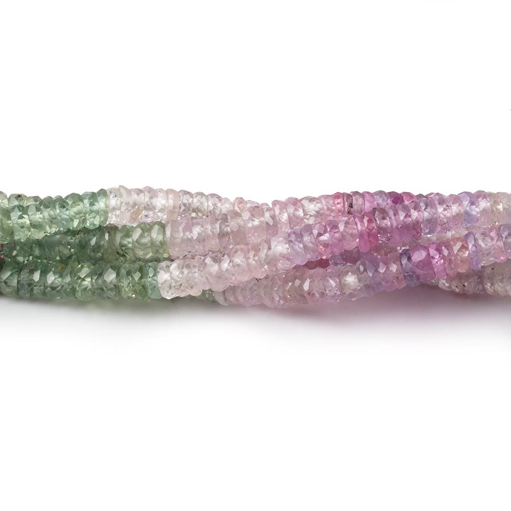 3.5mm Multi Color Sapphire Faceted Heishi Beads 18 inch 278 pieces AA - Beadsofcambay.com
