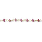 3.5mm Ruby Faceted Rondelle Beads on Vermeil Chain - Beadsofcambay.com