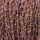 3.5mm Ruby Faceted Rondelle Beads on Vermeil Chain - Beadsofcambay.com