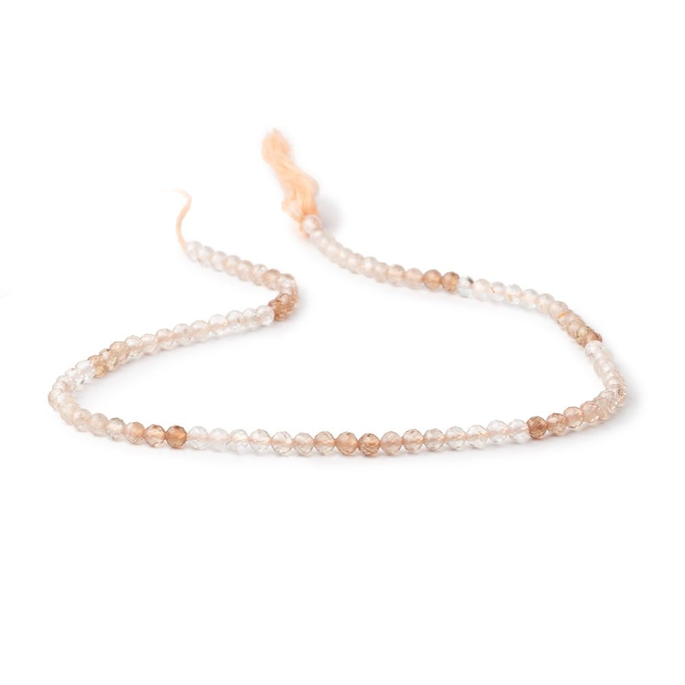 3.5mm Shaded Imperial Topaz Micro Faceted Round 12.25 inch 90 Beads - Beadsofcambay.com