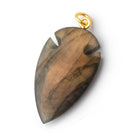 35x20mm Labradorite Matte Arrowhead Focal Pendant 1 piece - Beadsofcambay.com