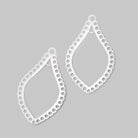 35x21mm Brushed Filigree Tear Drop Charm Set of 2 pieces - Beadsofcambay.com