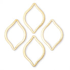 36x26mm Brushed Marquise Charm Set of 4 pieces - Beadsofcambay.com