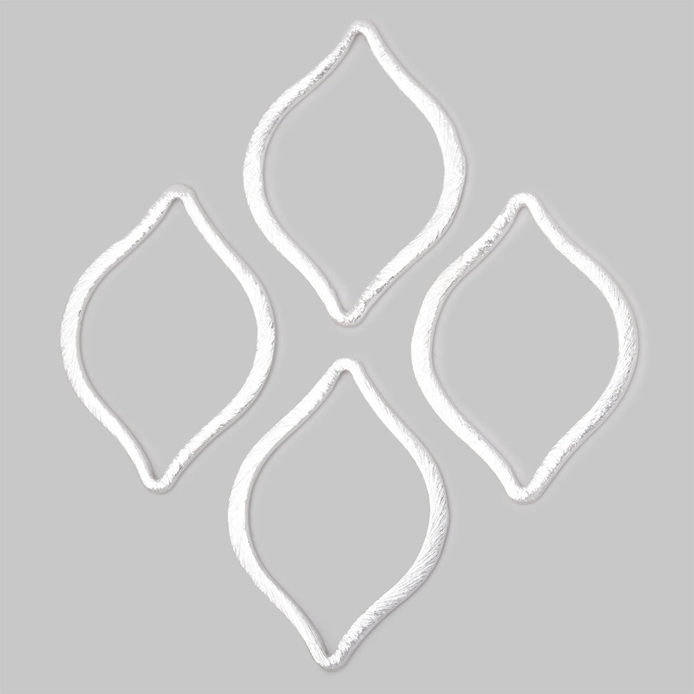 36x26mm Brushed Marquise Charm Set of 4 pieces - Beadsofcambay.com
