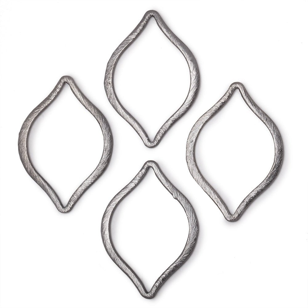 36x26mm Brushed Marquise Charm Set of 4 pieces - Beadsofcambay.com