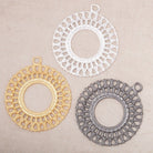 37mm Round Filigree Charm Set of 2 pieces - Beadsofcambay.com