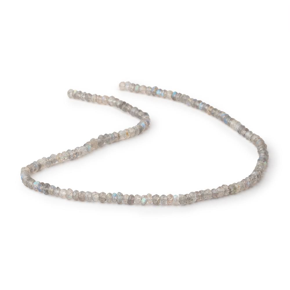 3.7mm Light Labradorite Faceted Rondelle Beads 13 inch 144 pieces - Beadsofcambay.com