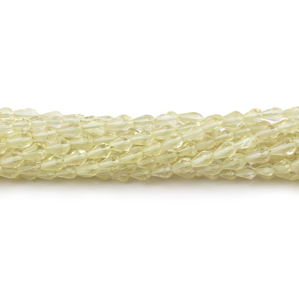 4-4.5mm Lemon Quartz Straight Drilled Tear Drops 14.75 inch 63 Beads - BeadsofCambay.com