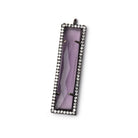39x10.5mm Black Gold CZ Bezel Purple Hydro Quartz Bar Pendant 1 Focal - Beadsofcambay.com