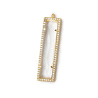 39x10.5mm Vermeil CZ Bezel Crystal Quartz Bar Pendant 1 Focal - Beadsofcambay.com