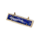 39x10.5mm Vermeil CZ Bezel Lapis Lazuli Bar Connector 1 Focal - Beadsofcambay.com