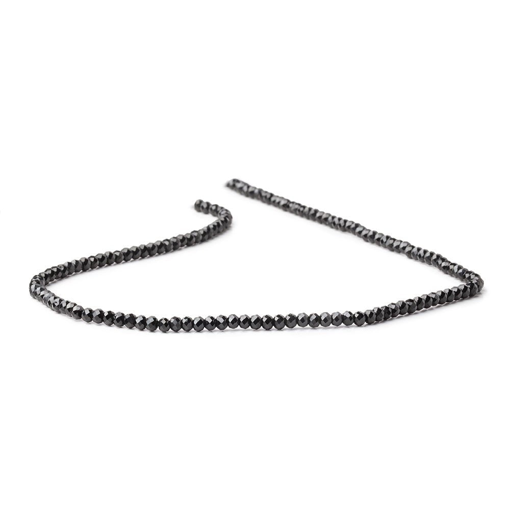 3mm Black Spinel Micro Faceted Rondelles 12.5 inch 130 Beads AAA - Beadsofcambay.com