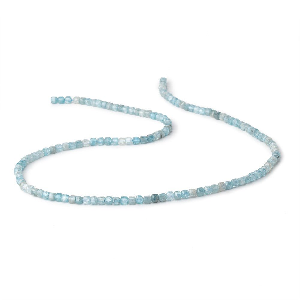 3mm Blue Zircon Micro Faceted Cube 15.25 inch 130 Beads A - Beadsofcambay.com