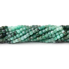 3mm Brazilian Emerald Micro Faceted Cube Beads 12.5 inch 108 pieces A - Beadsofcambay.com