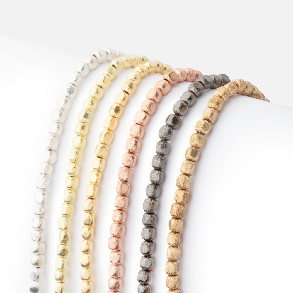 3mm Brushed Cube Beads - Beadsofcambay.com