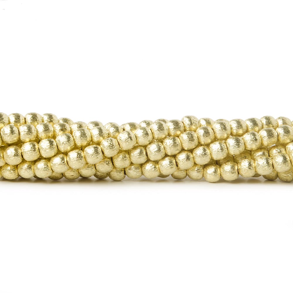 3mm Brushed Round Beads - Beadsofcambay.com