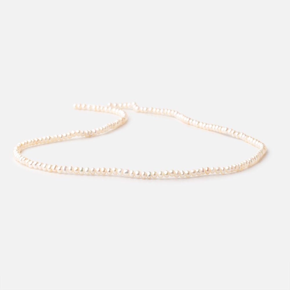 3mm Creamy White Off Round Freshwater Pearls 15 inch 168 pieces - Beadsofcambay.com