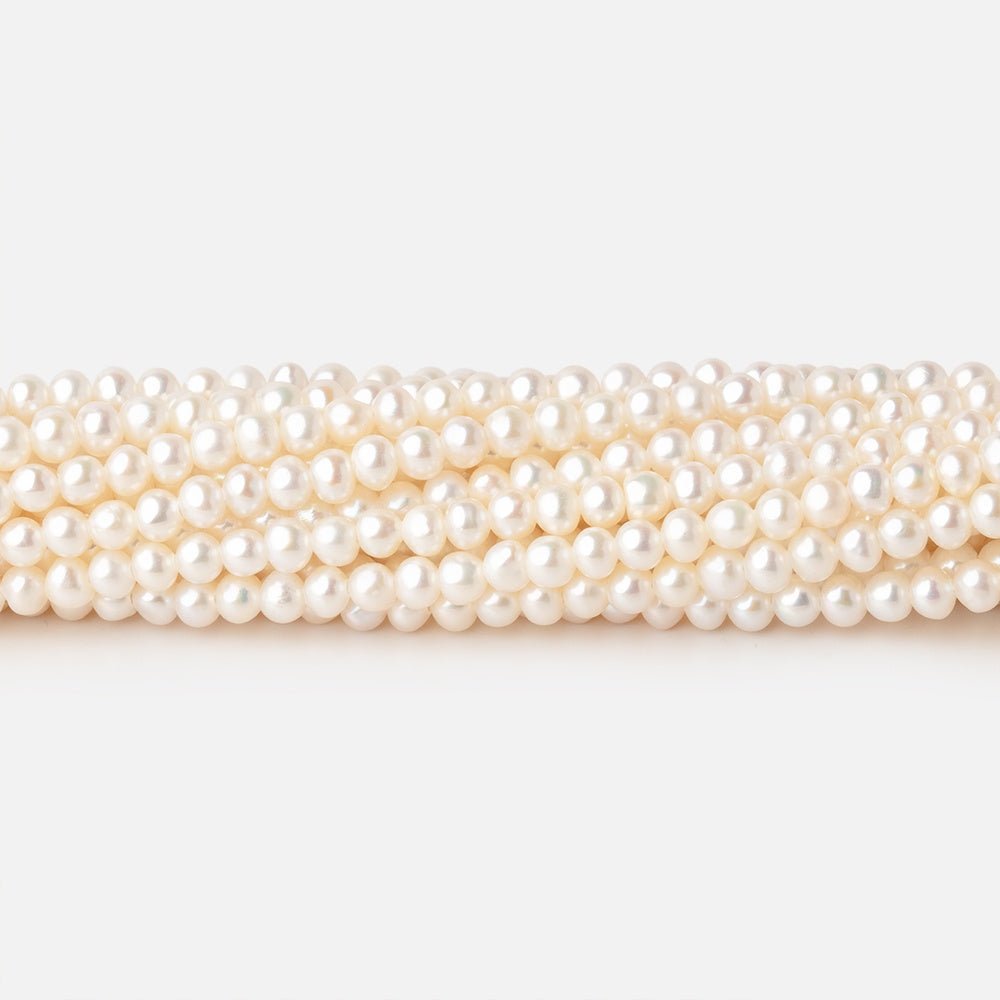 3mm Creamy White Off Round Freshwater Pearls 15.5 inch 140 Beads AAA - Beadsofcambay.com