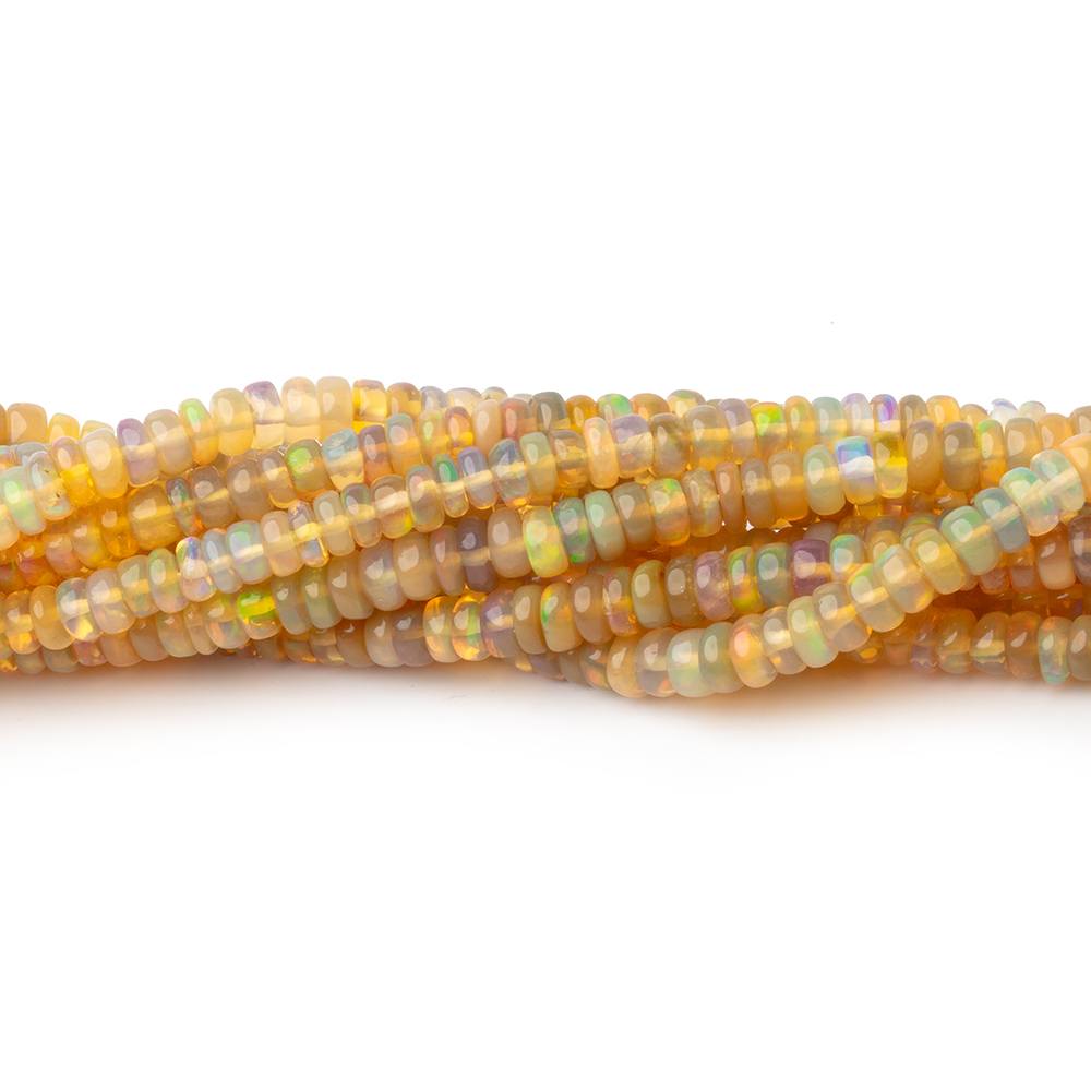 3mm Golden Ethiopian Opal Plain Rondelle 18 inch 275 Beads - Beadsofcambay.com
