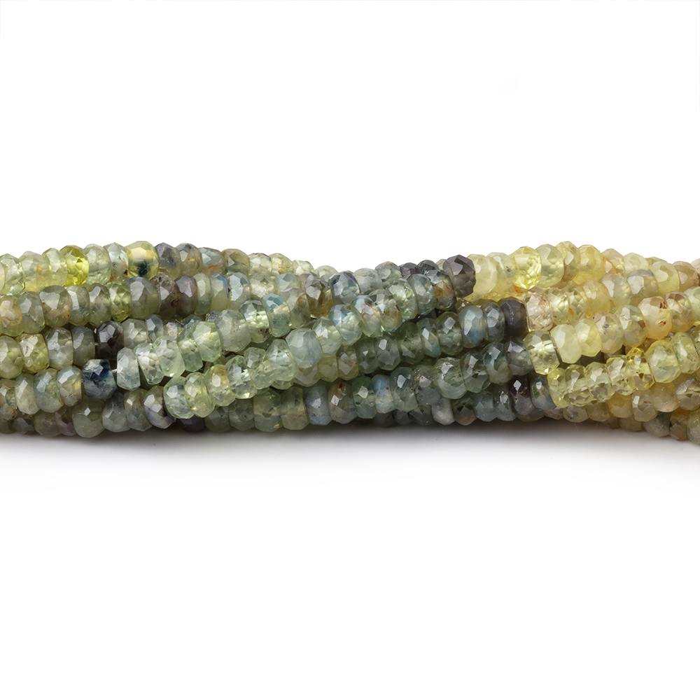 3mm Multi Color Sapphire Faceted Rondelle 16 inch 245 Beads - Beadsofcambay.com
