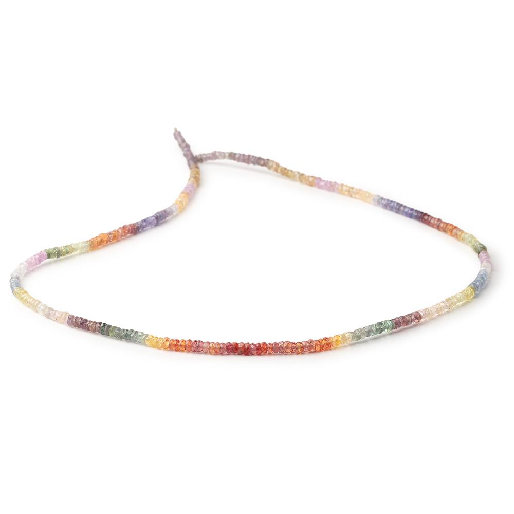 3mm Multi Color Sapphire Faceted Rondelle 18 inch 300 Beads AA - Beadsofcambay.com