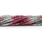 3mm Multi Gemstone Faceted Rondelle Beads 15.25 inch 195 pieces - Beadsofcambay.com