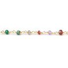3mm Multi Gemstone Faceted Rondelle Vermeil Chain - Beadsofcambay.com