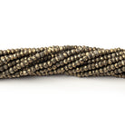 3mm Pyrite Faceted Rondelle Beads 13.75 inch 155 pieces - Beadsofcambay.com