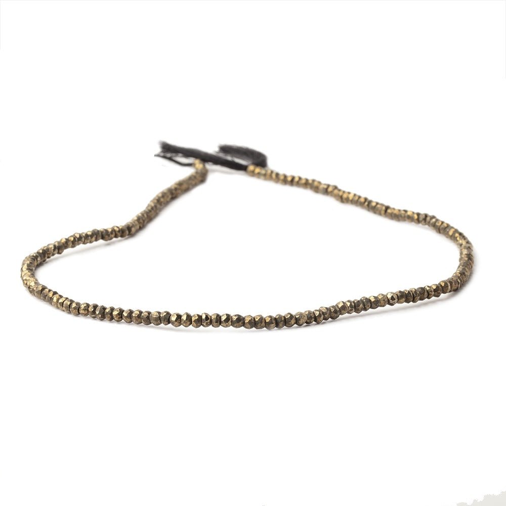 3mm Pyrite Faceted Rondelle Beads 13.75 inch 155 pieces - Beadsofcambay.com