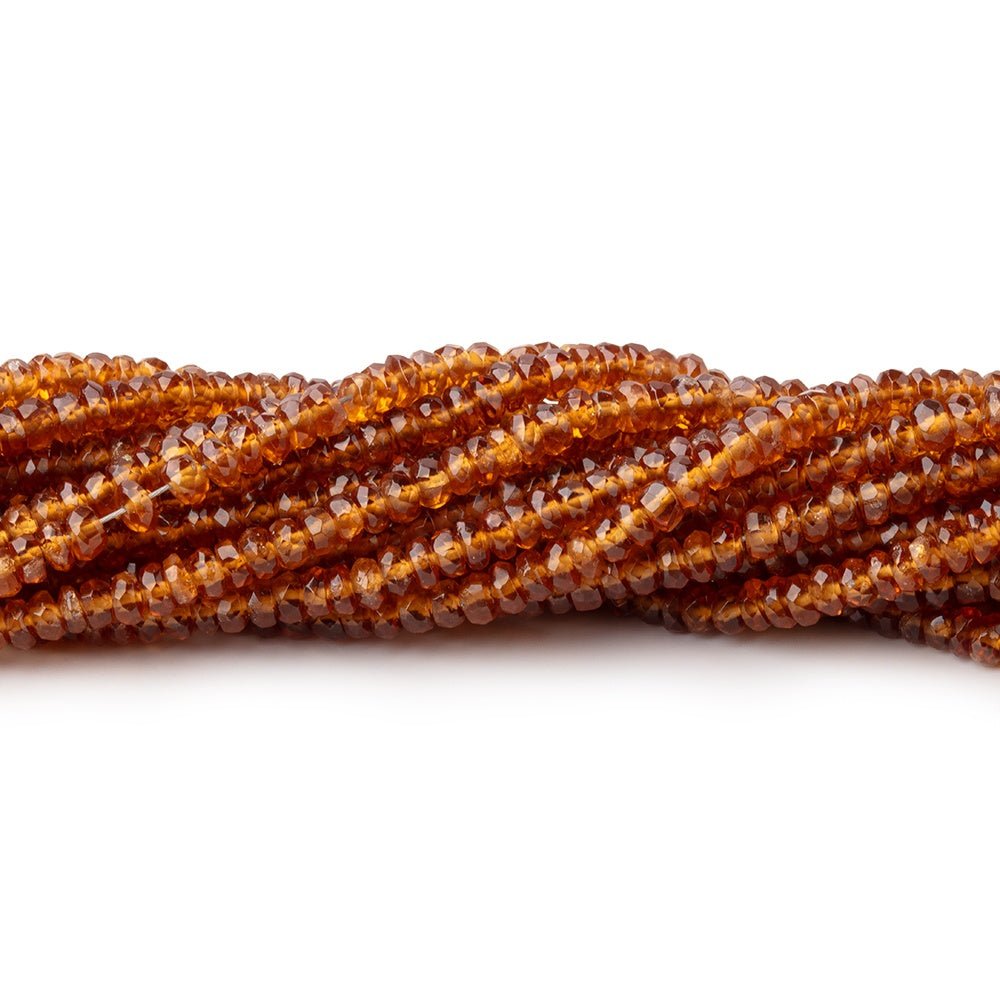 3mm Spessartite Garnet Faceted Rondelle Beads 16 inch 225 pieces AAA - Beadsofcambay.com