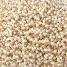 3mm White Baroque Freshwater Pearls on Gold Plated Dangling Chain - Beadsofcambay.com