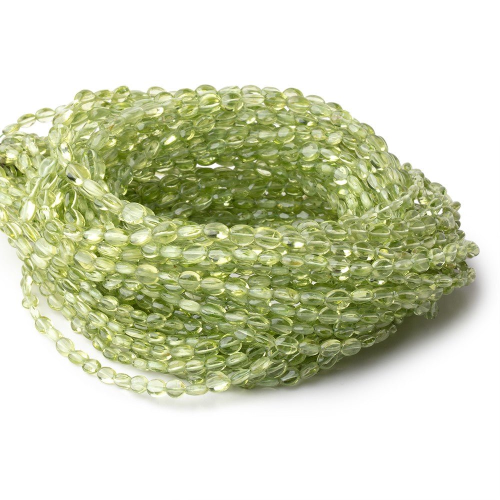 3x2-5x4mm Peridot Plain Oval Beads 16 inch 92 pieces - Beadsofcambay.com