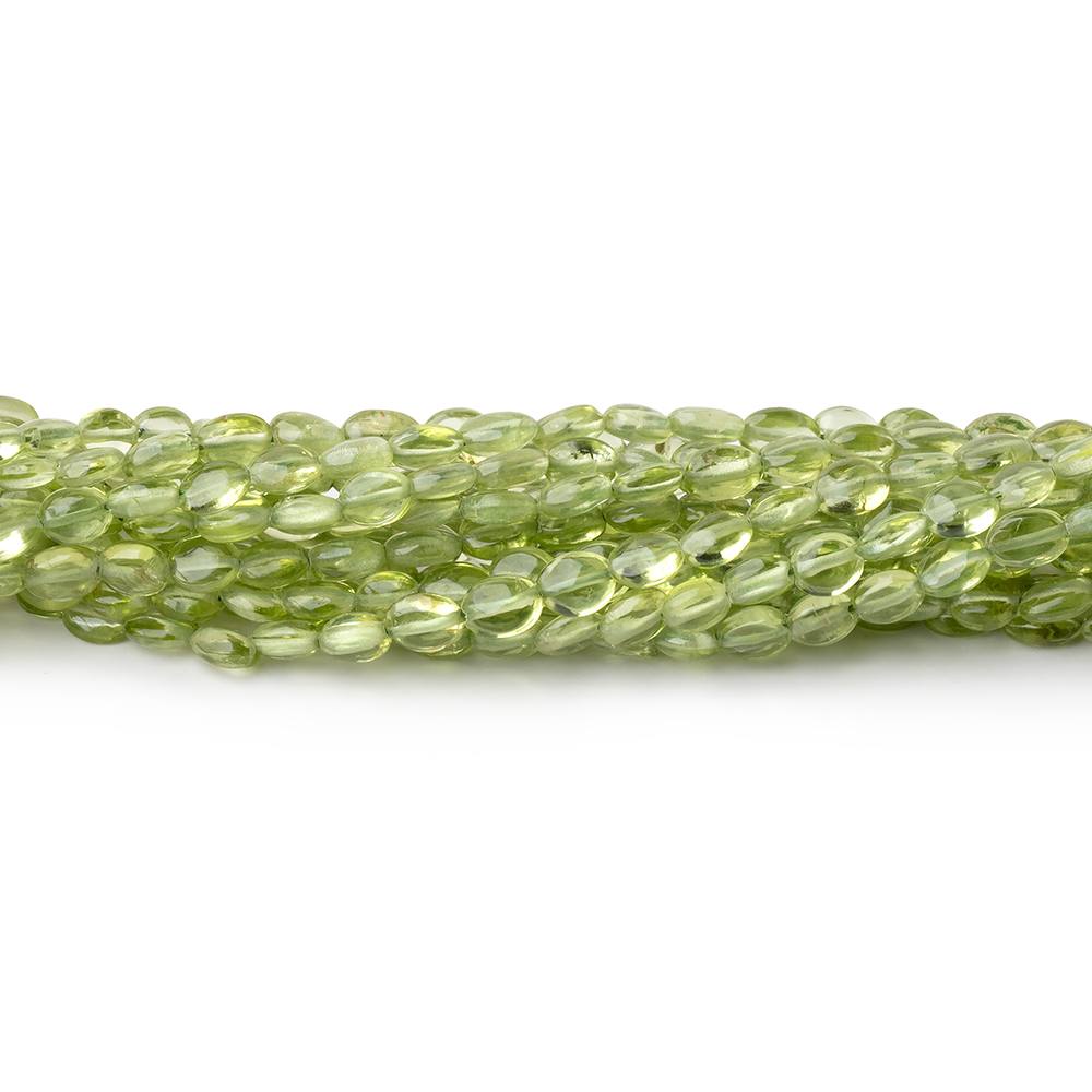 3x2-5x4mm Peridot Plain Oval Beads 16 inch 92 pieces - Beadsofcambay.com