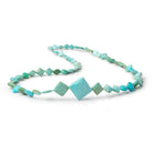 4-15mm Sleeping Beauty Turquoise Faceted Square Beads 18 inch 57 pieces - Beadsofcambay.com