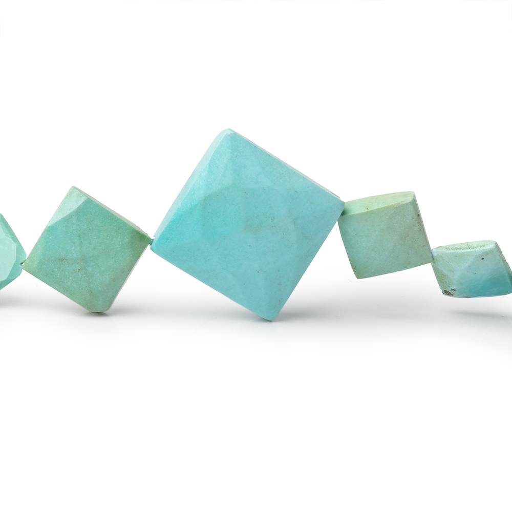 4-15mm Sleeping Beauty Turquoise Faceted Square Beads 18 inch 57 pieces - Beadsofcambay.com