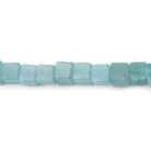4 - 4.5mm Aquamarine Plain Cube Beads 14 inch 76 pieces - Beadsofcambay.com