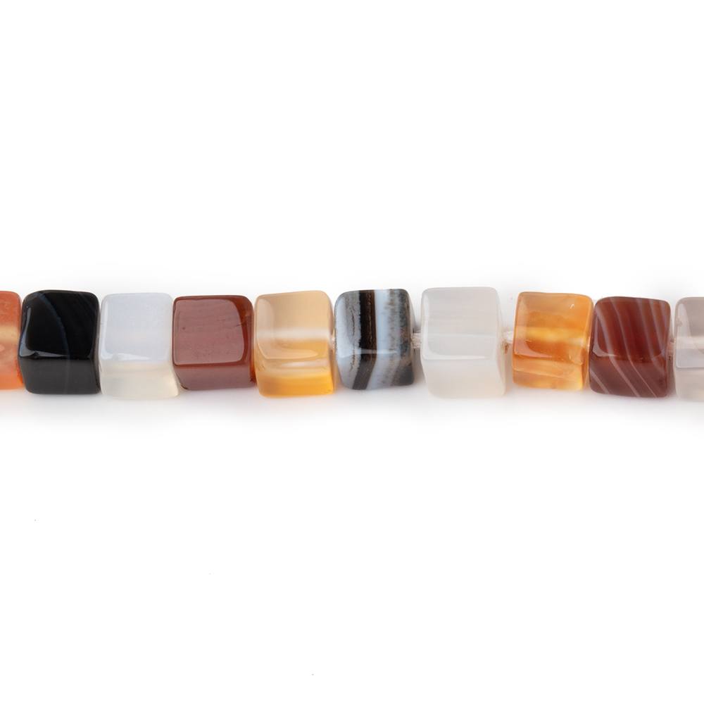 4-4.5mm Botswana Agate Plain Cube Beads 14 inch 80 pieces - Beadsofcambay.com