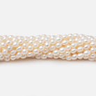 4-4.5mm Creamy White Straight Drill Oval Freshwater Pearls 15.25 inch 98 Beads - Beadsofcambay.com