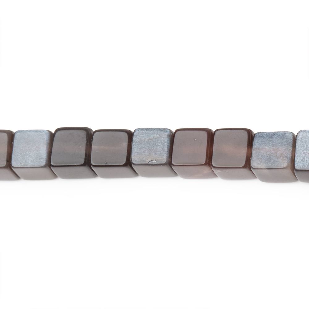 4 - 4.5mm Dark Chocolate Moonstone Plain Cubes 13.75 inch 76 Beads - Beadsofcambay.com
