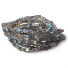 4 - 4.5mm Labradorite Plain Cube Beads 16 inch 93 pieces - Beadsofcambay.com