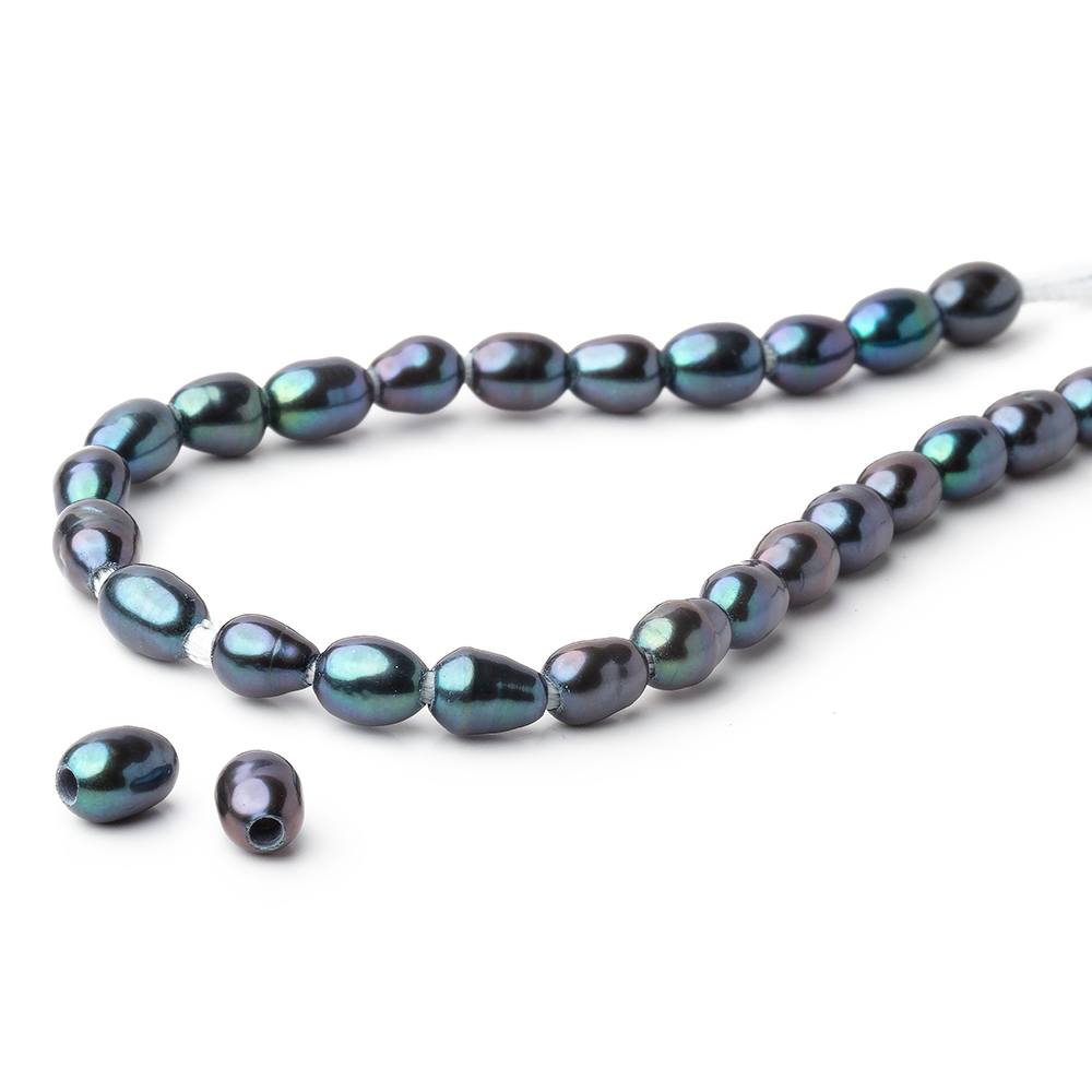 4 - 4.5mm Oval Freshwater Pearl with 1.5mm Large Hole - 15.5 inch Strand - Beadsofcambay.com