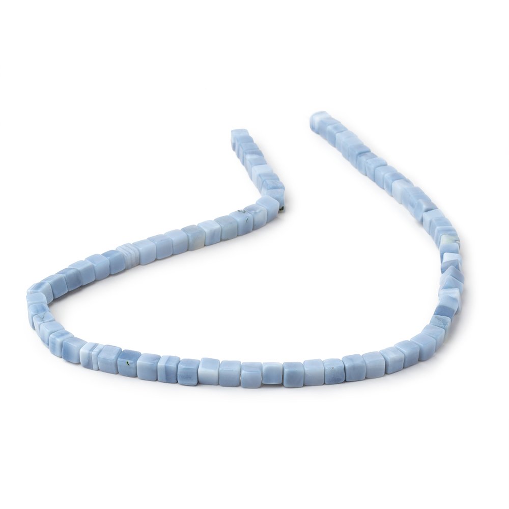 4 - 4.5mm Owyhee Blue Opal Plain Cube Beads 13.75 inch 76 pieces - Beadsofcambay.com