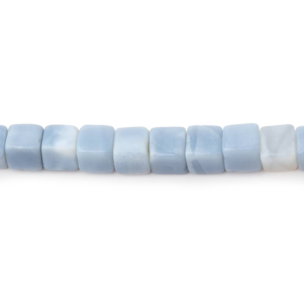 4 - 4.5mm Owyhee Blue Opal Plain Cube Beads 14 inch 78 pieces - Beadsofcambay.com
