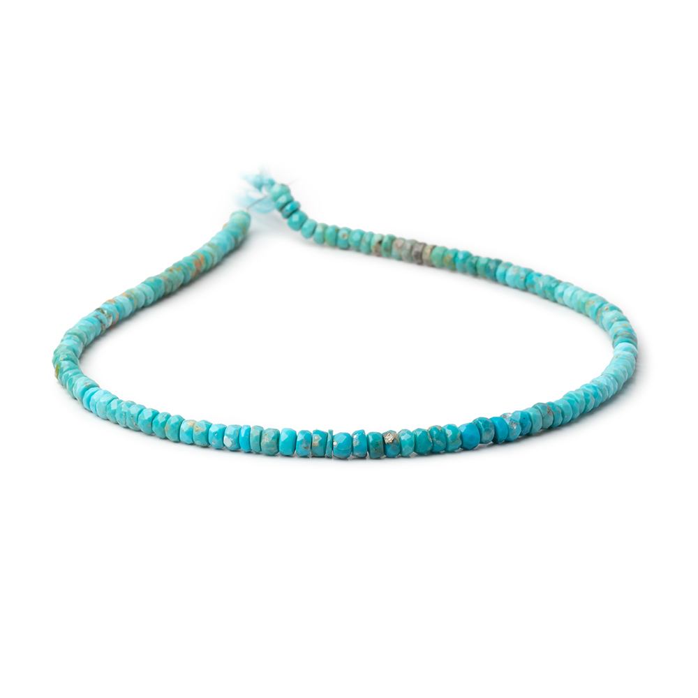 4-4.5mm Sleeping Beauty Turquoise Faceted Rondelle Beads 13 inch 130 pieces - Beadsofcambay.com