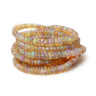 4-5.5mm Dark Golden Ethiopian Opal Faceted Rondelles 16 inch 166 Beads - Beadsofcambay.com