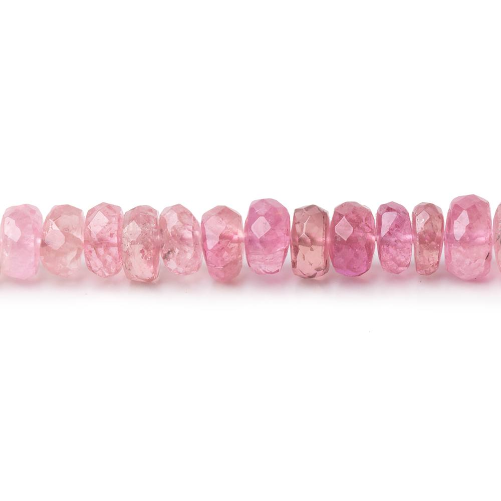 4 - 5.5mm Shaded Pink Tourmaline Faceted Rondelle 14 inch 136 Beads AA - Beadsofcambay.com