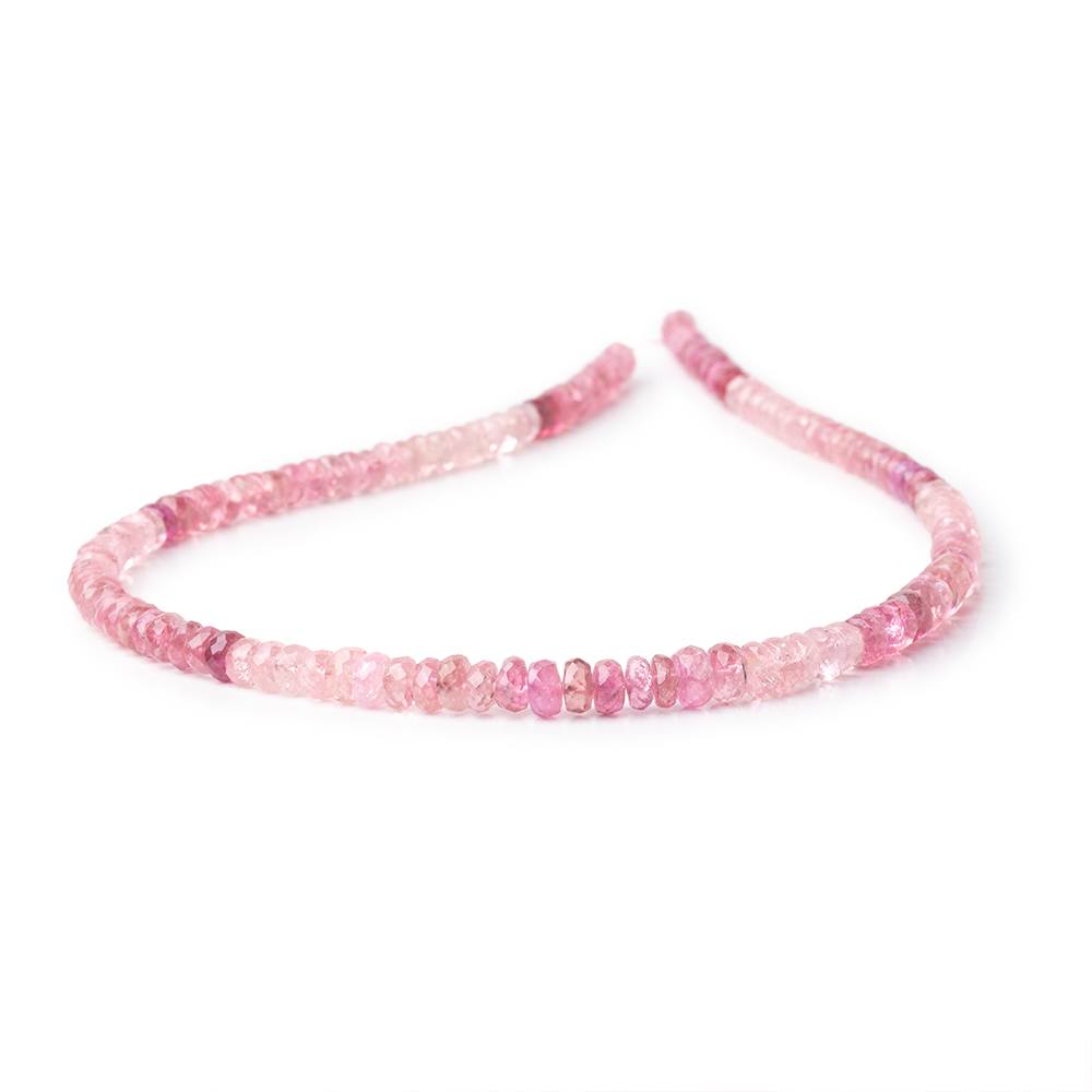 4 - 5.5mm Shaded Pink Tourmaline Faceted Rondelle 14 inch 136 Beads AA - Beadsofcambay.com