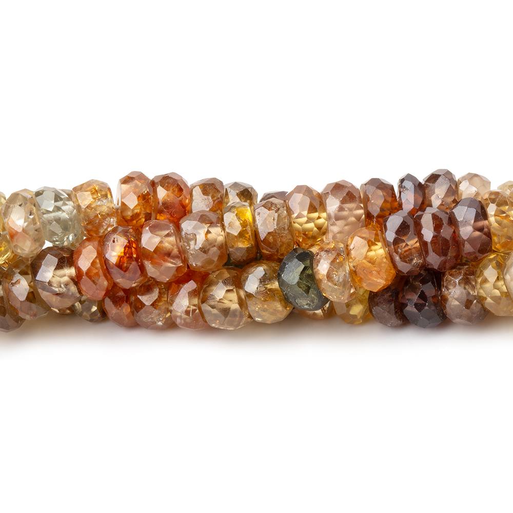 4 - 5mm Multi Color Golden Zircon Faceted Rondelle 16 inch 150 Beads AA - Beadsofcambay.com