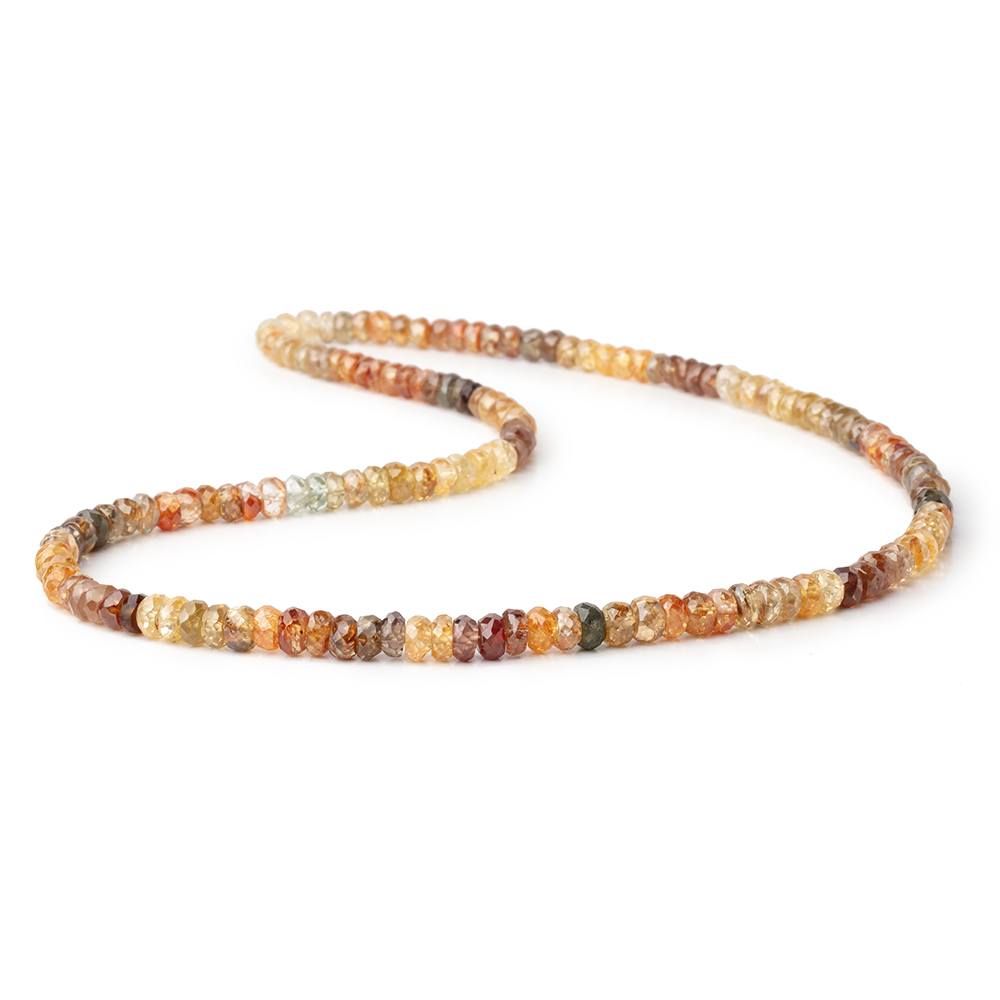4 - 5mm Multi Color Golden Zircon Faceted Rondelle 16 inch 150 Beads AA - Beadsofcambay.com