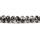 4 - 6.5mm Black Tourmalinated Quartz faceted rondelles 18.5 inch 126 beads - Beadsofcambay.com